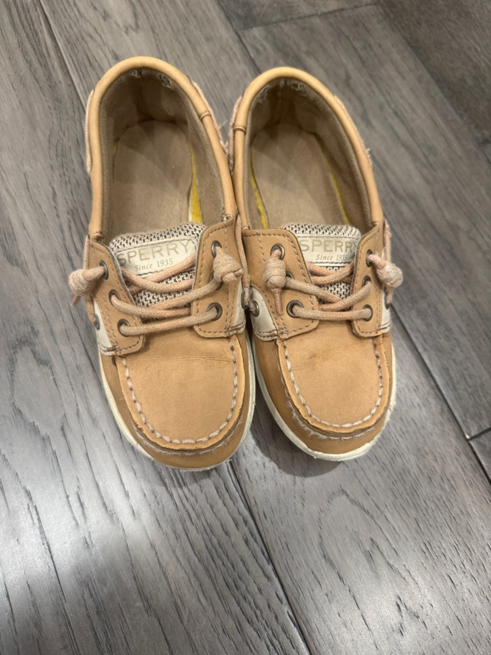 Sperry Kids Moccasin Boat Shoes in Tan